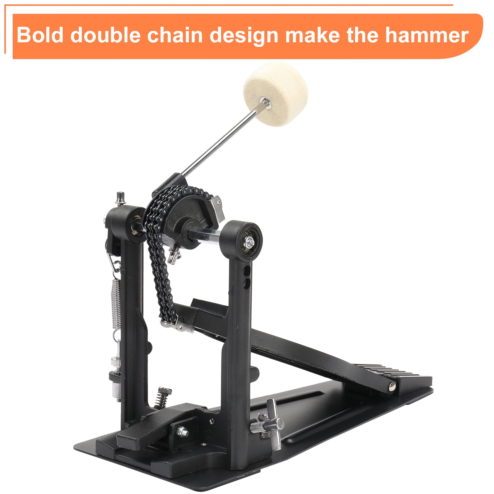 Ktaxon Double Bass Drum Pedals, Double Chain Drum Step on Hammer for Drum Set and Electronic Drums