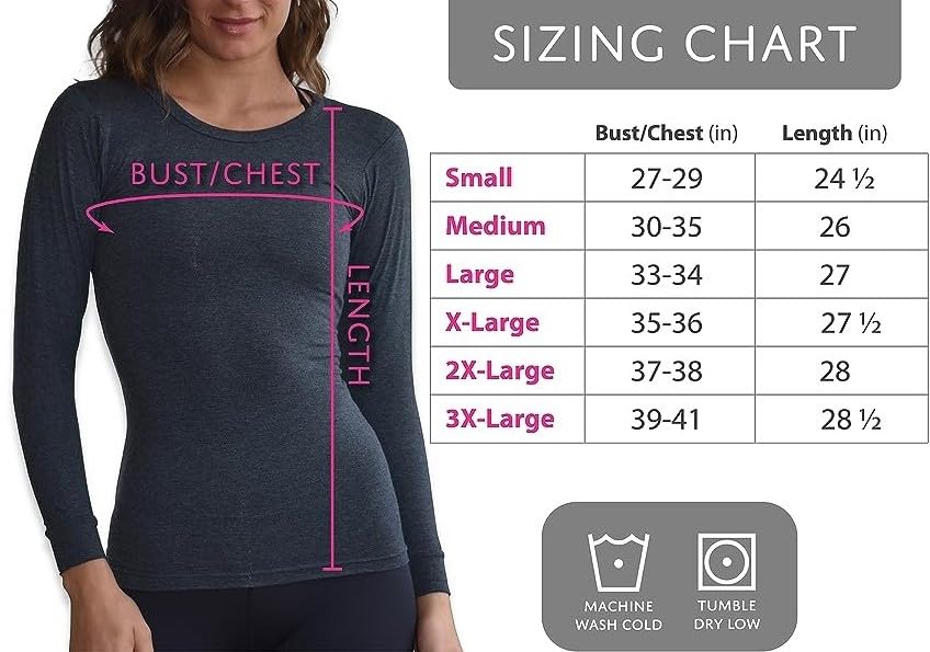 Sexy Basics Womens Ultra Soft Midweight Baselayer Top | All Season Thermal Scoop Neck Long Sleeve Shirt | Multi Packs