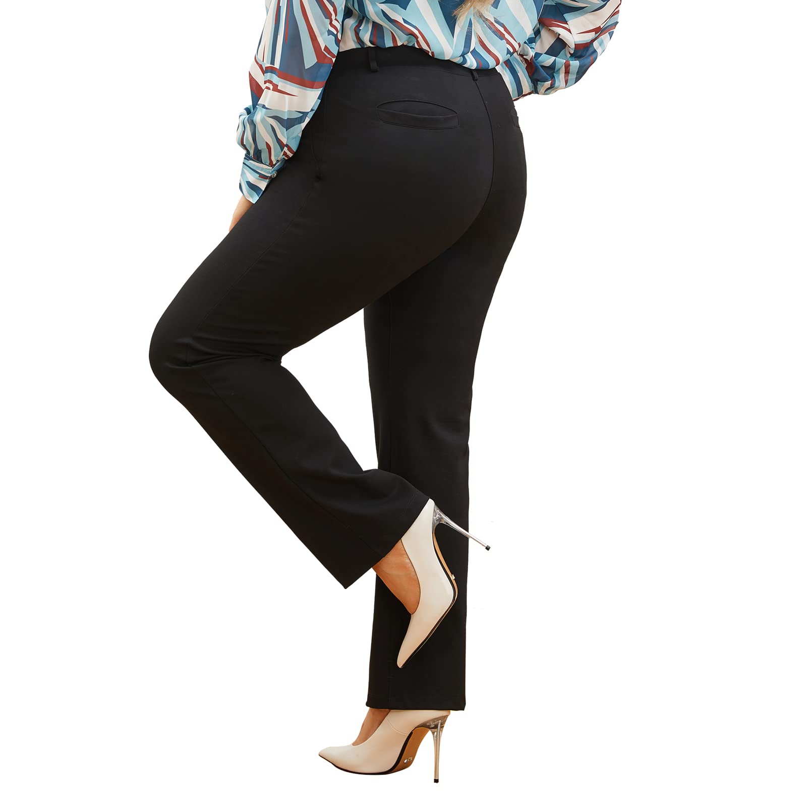 Plus Size Women's Straight-Leg Dress Pants - Slacks for Business Casual,Work Clothes for Office 3XL