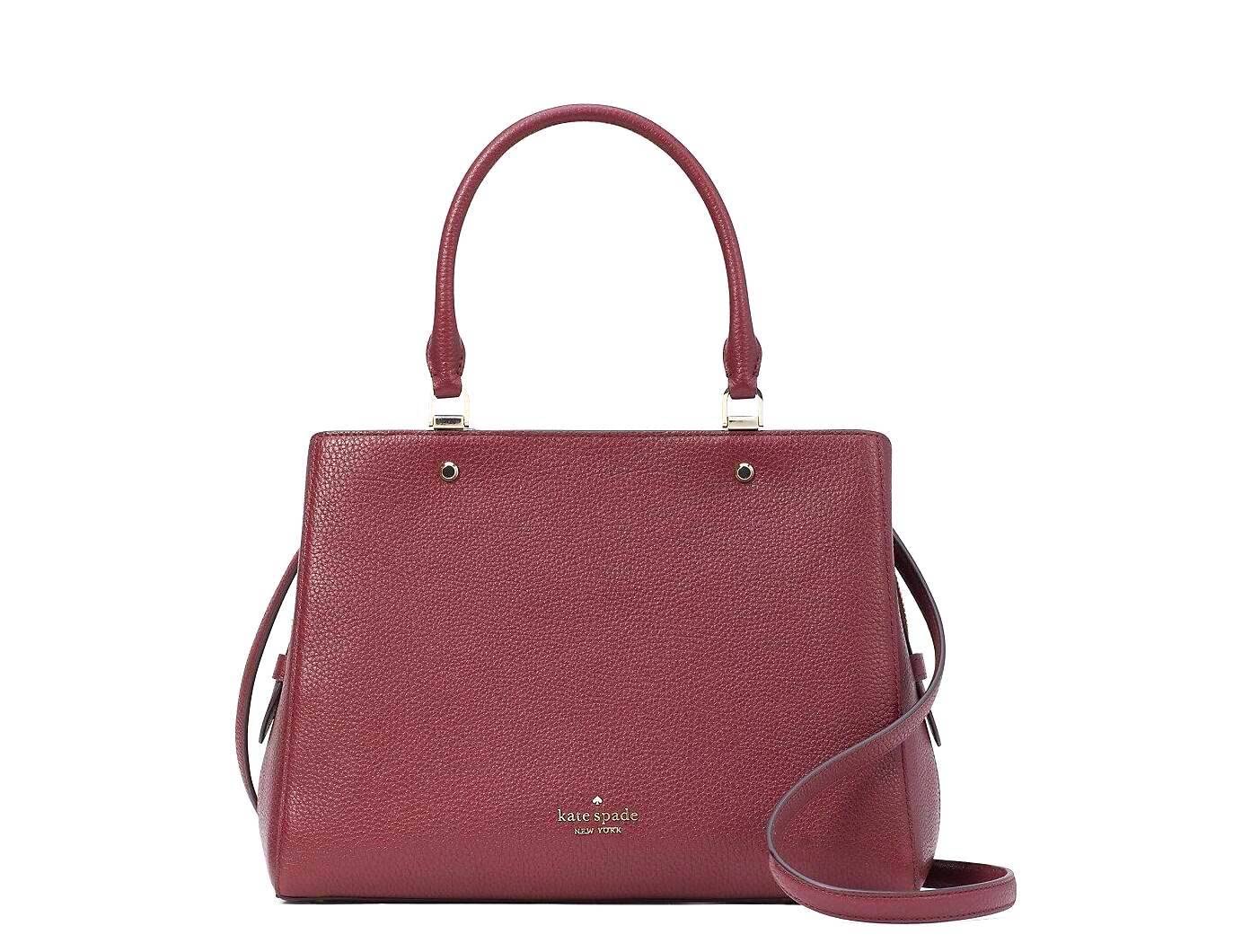 Kate Spade New York Kate Spade Leila Medium Triple Compartment Satchel Crossbody Bag Purse Handbag (Cherrywood)