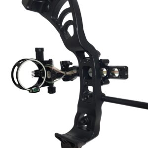 SAS Essence 019" Bow Sight with Micro Adjust Detachable Bracket with LED Sight Light for Archery Compound Bows Hunting Shooting (Black, 5-Pin)