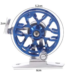 QXPDD Portable Fishing Reels Spinning, Ice Fishing Reel Fishing Tackle for Ice Fishing Fishing Enthusiast Boat Fishing Fishermen,Blue