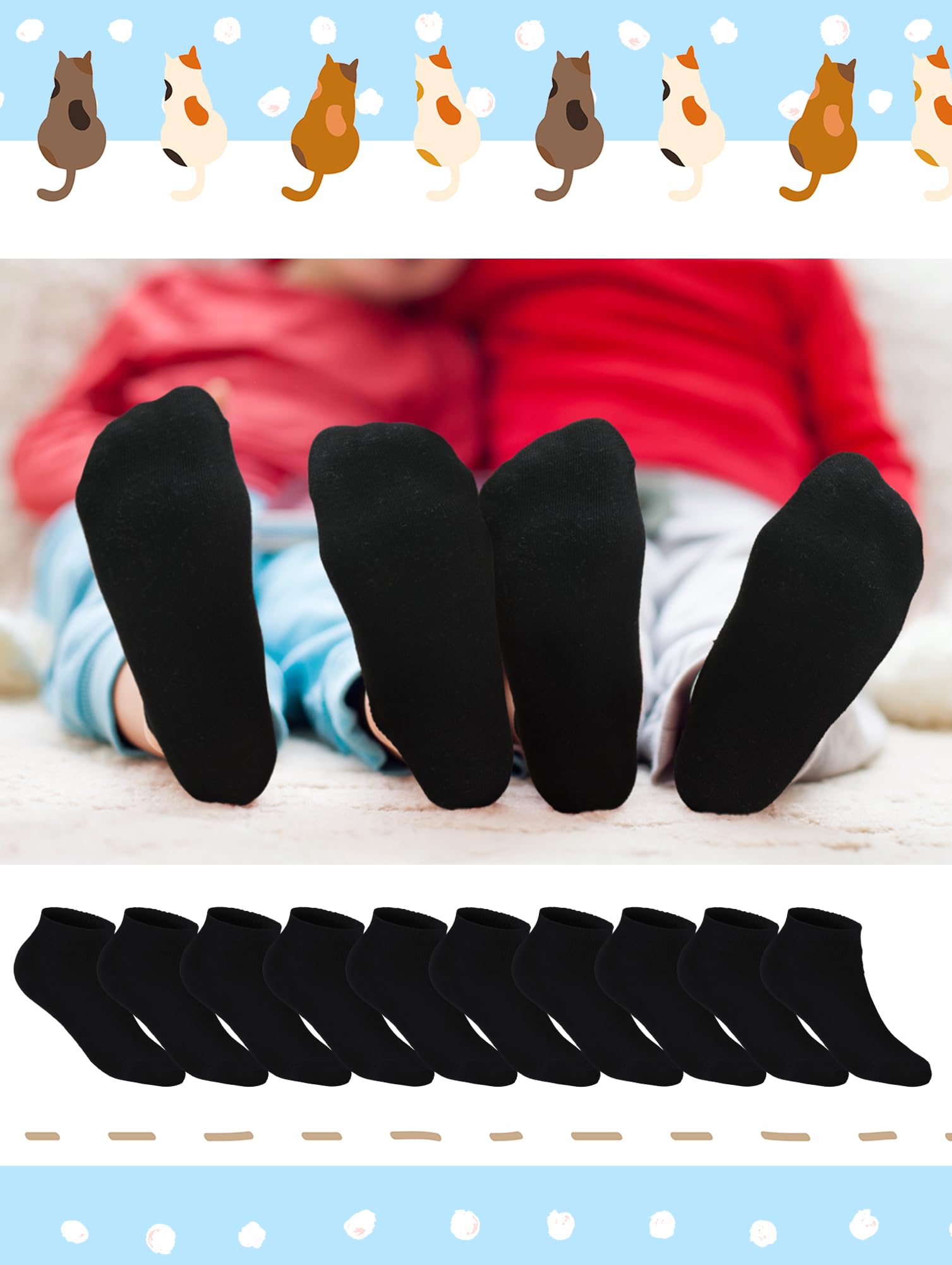 Giegxin 50 Pairs Small Socks Bulk Little Socks Low Cut Ankle small Socks Mini Anklet Socks Soft Cotton Small Socks(Black)