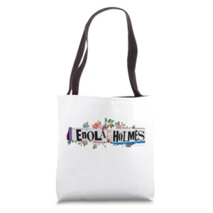 enola holmes - floral logo tote bag