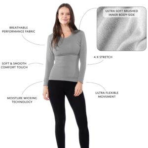 Sexy Basics Womens Ultra Soft Midweight Baselayer Top | All Season Thermal Scoop Neck Long Sleeve Shirt | Multi Packs