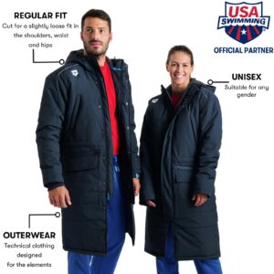 arena Standard Team Unisex Solid Parka, Navy, XX-Small