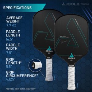 JOOLA Simone Jardim Hyperion CFS Swift Pickleball Paddle - USAPA Approved for Tournament Play - 16mm Carbon Fiber Pickle Ball Racket - Maximum Speed with High Grit & Spin, CFS 16mm Swift