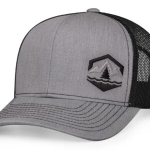 44N, Snapback Trucker Hat, Outdoors (Heather Grey/Black)