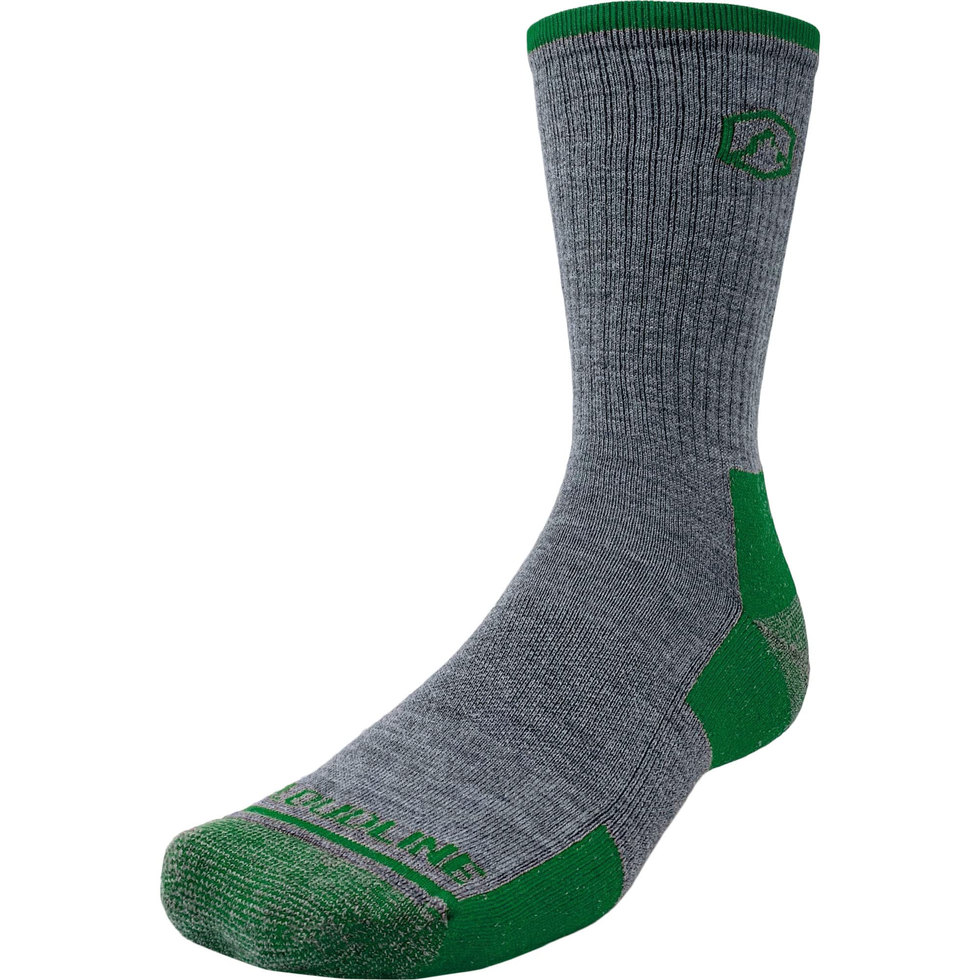 CloudLine Hiking Socks - Light Cushion Merino Wool, Seamless, Moisture Wicking, & Breathable - Large Evergreen