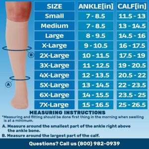 ABSOLUTE SUPPORT Womens Opaque Compression Stockings 20-30 mmHg Knee Hi for Airplain, Work, Running, Hiking, Sports, Workout, Nurse, Travel, Flight, Cooking Beige, X-Large