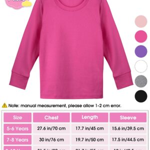 Cooraby 6 Pack Girls Boys Athletic Performance Long Sleeve Shirt Tops Kids Thermal Stretch Undershirt Moisture Wicking Top