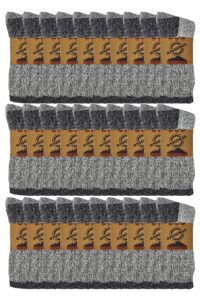 different touch 60 pairs men wholesale bulk lots wool thermal winter socks, warm cold resistant (grey)