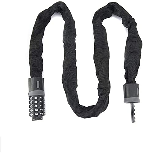 VIGAT Bicycle Lock, Mountain Bike 5-Digit Combination Lock, Anti-Theft Lock, Chain Lock, Suitable for Electric Motorcycles, Gates(Size:150cm)