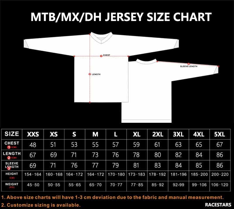 RACESTARS Motocross Long Sleeve Men's Cycling Jersey Motorcycle Sportwear Anti-uv Downhill Mountain Bike T Shirt MTB Jersey