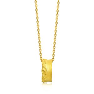 CHOW SANG SANG Cultural Blessings 999.9 24K Solid Gold Price-by-Weight 4.11g Gold Om Mani Padme Hum Pendant for Men & Women 89695P | [Not Include the Necklace]