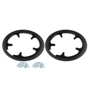 X AUTOHAUX 2pcs 6 Group Holes Bicycle Bike Crankset Chain Wheel Cover Protection Chain Wheel Protective Black