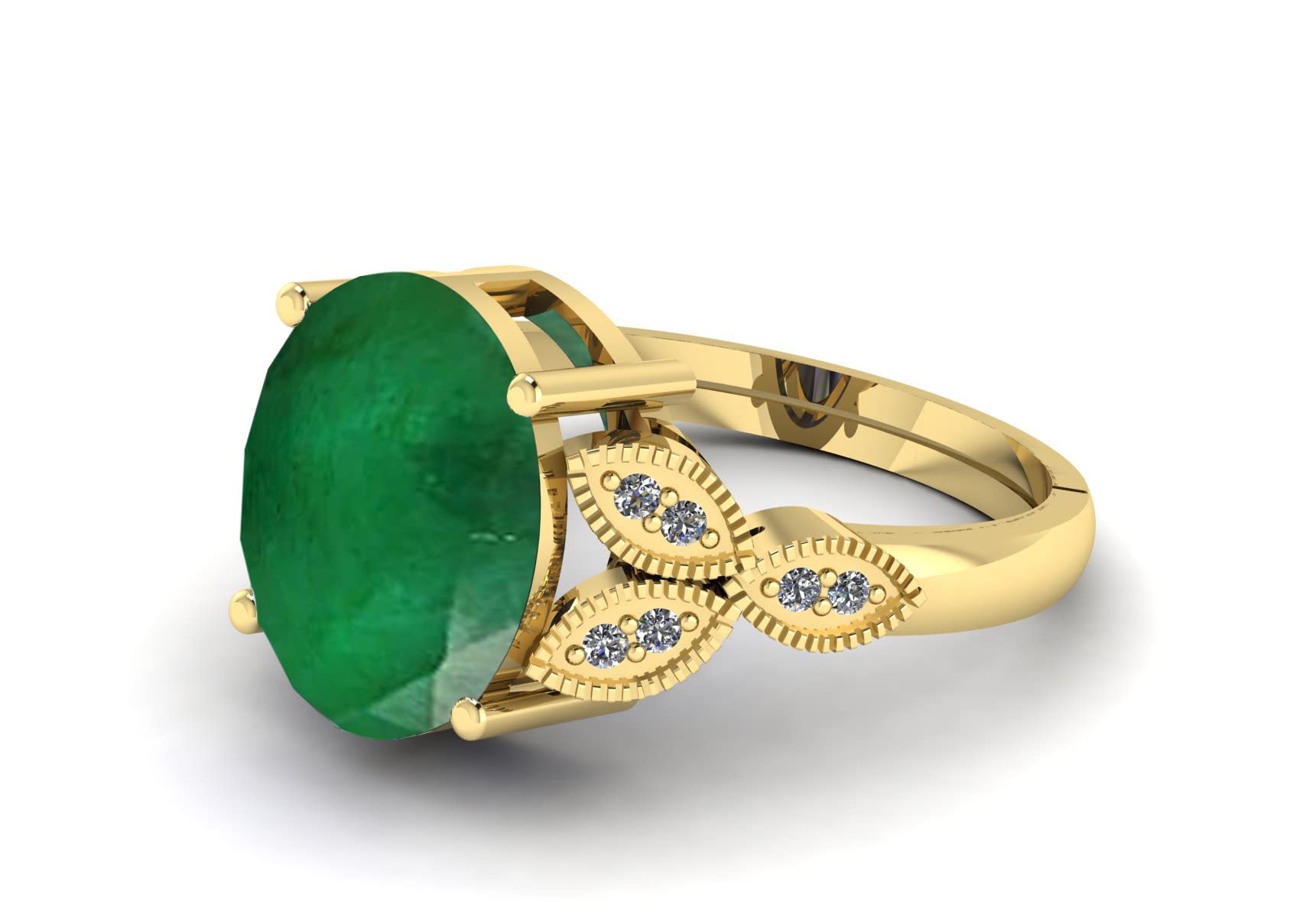 LMDPRAJAPATIS 9.25 Ratti Certified Emerald Panna Stone Gold Plated Adjustable Fine Jewelry Ring For Women's