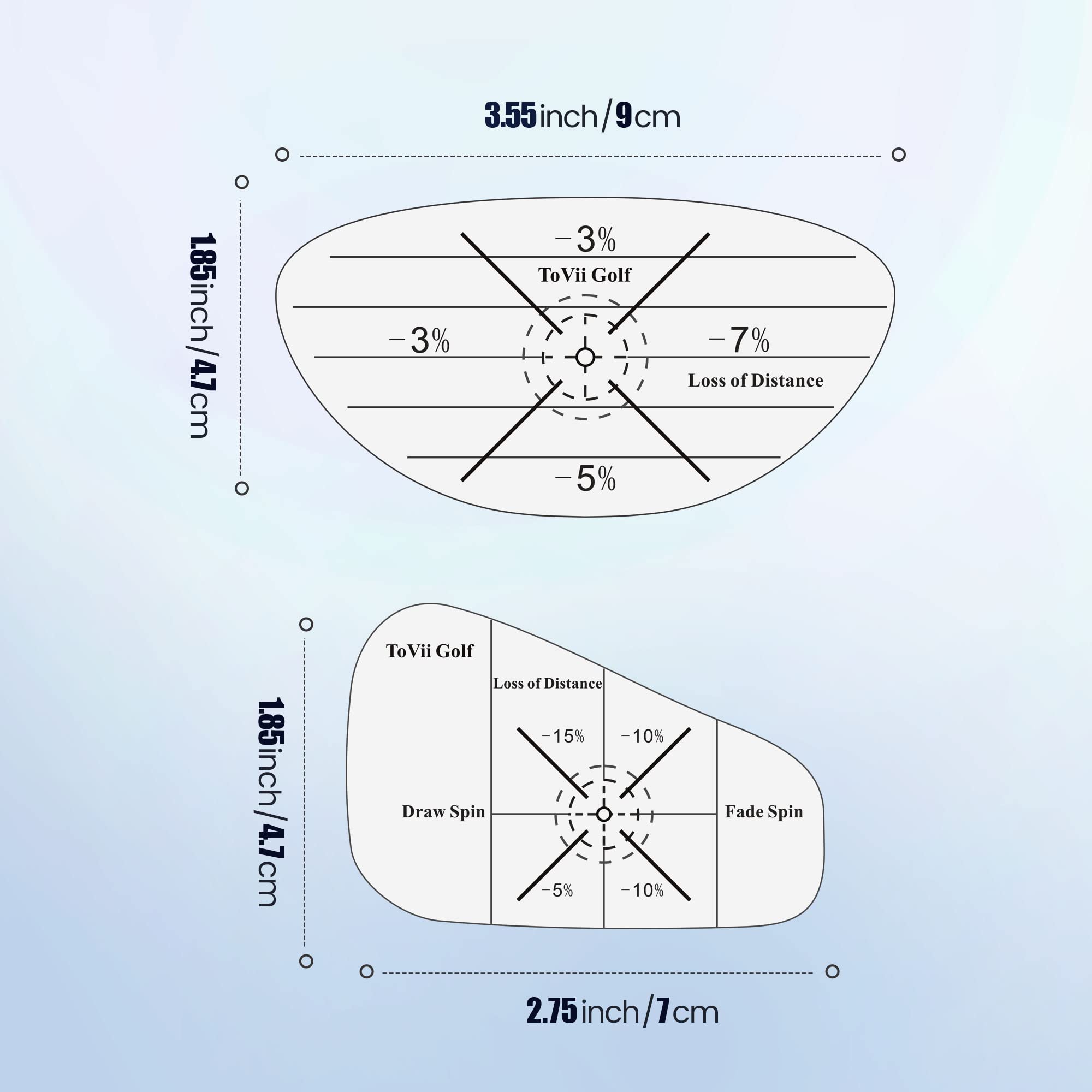 ToVii 200Pcs Golf Impact Tape Set, Self-Teaching Sweet Spot and Shot Consistency Analysis,Each 100 Pcs Club Impact Stickers for Woods and Irons, Useful Golf Training Aid Improve Swing Accuracy