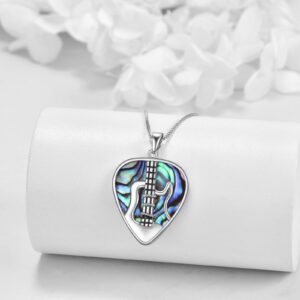 CUPENDA Guitar Pick Necklace Sterling Silver Guitar Necklace Music Jewelry Gifts for Women