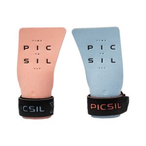 picsil condor grips, no hole leather hand grips, increased protection and comfort, hand grips for gymnastic, cross training, pull ups, weightlifting, prevents blisters and tears, (g+, coral)