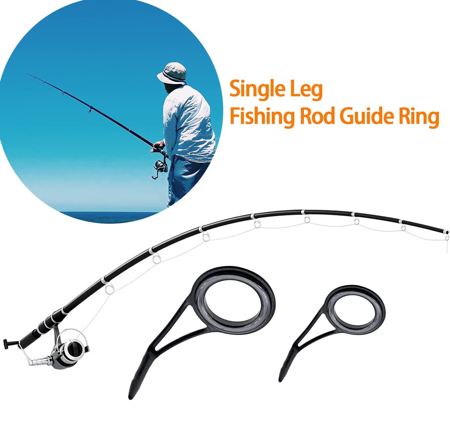 Fishing Rod Repair Kit with Glue,Fishing Rod Tips Guides Replacement Kit Rod Eyelet Stainless Steel Ceramic Ring Repair Kit