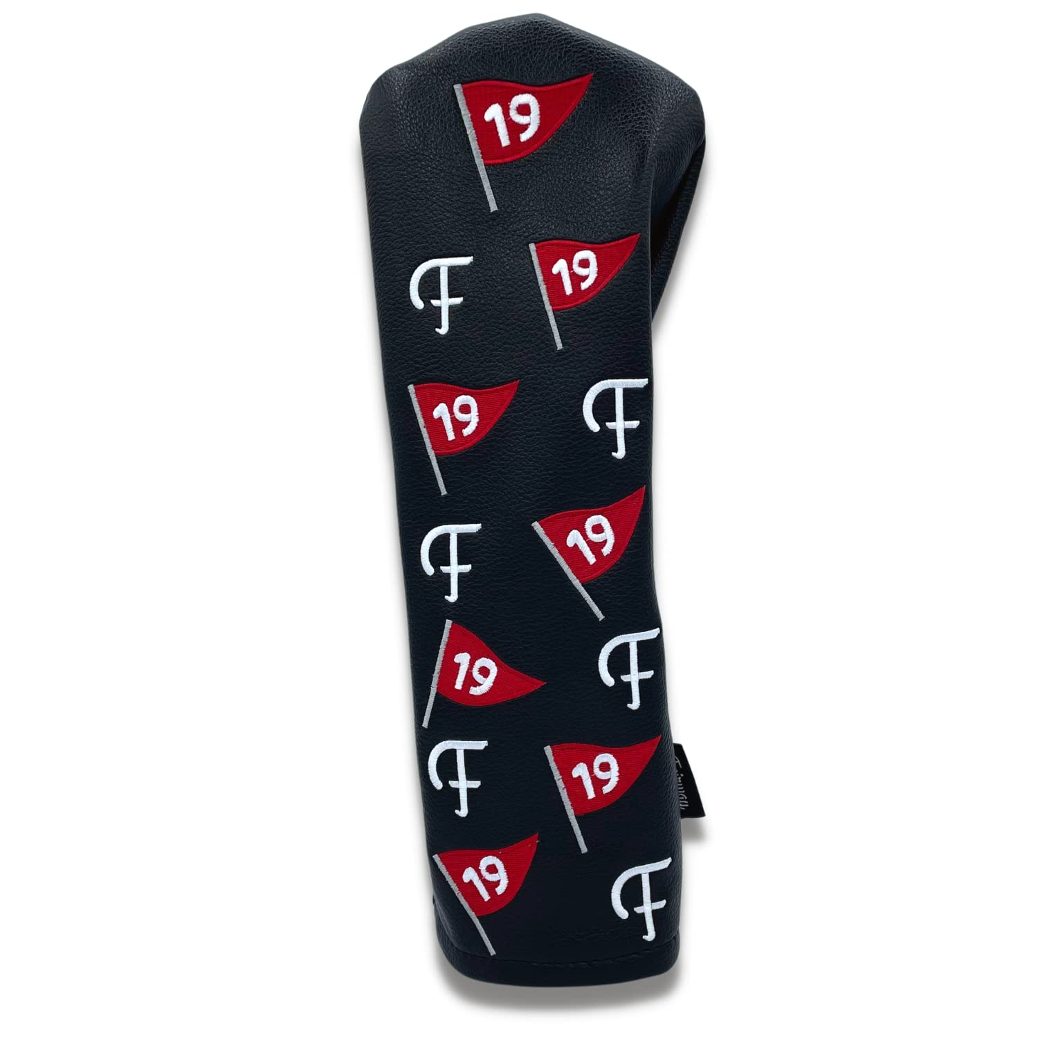 Fairway Golf | Fairway Wood Headcover | Premium Fairway Wood Cover Protector | Fits Taylormade Titleist Cobra etc. | 19th Hole Flag | Black