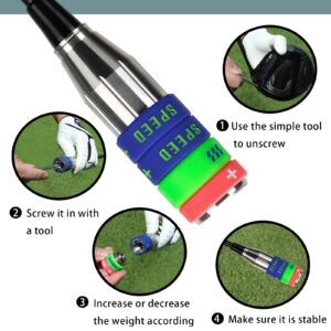 Big Crazy Golf Swing Speed Trainer Adjustable, Golf Training Equipment Three Weight Configuration Options, Golf Tempo Training Aids Connect Your Golf Clubs for Callaway