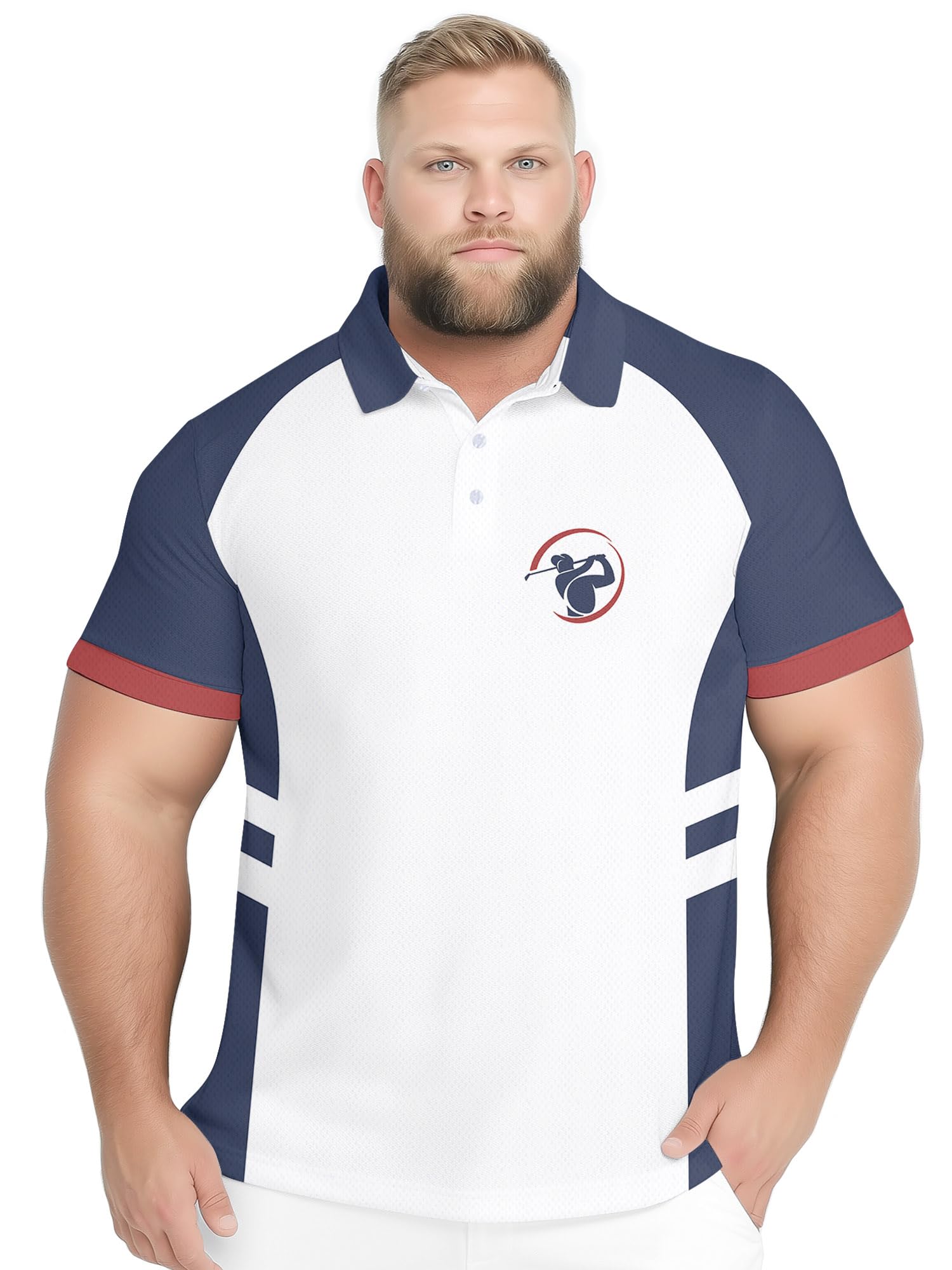 HIVICHI Golf Shirts for Men Polo Shirt for Men Funny Polo Shirt Swing American Flag Shirts Patriotic Crazy Dry Fit Golf Gifts