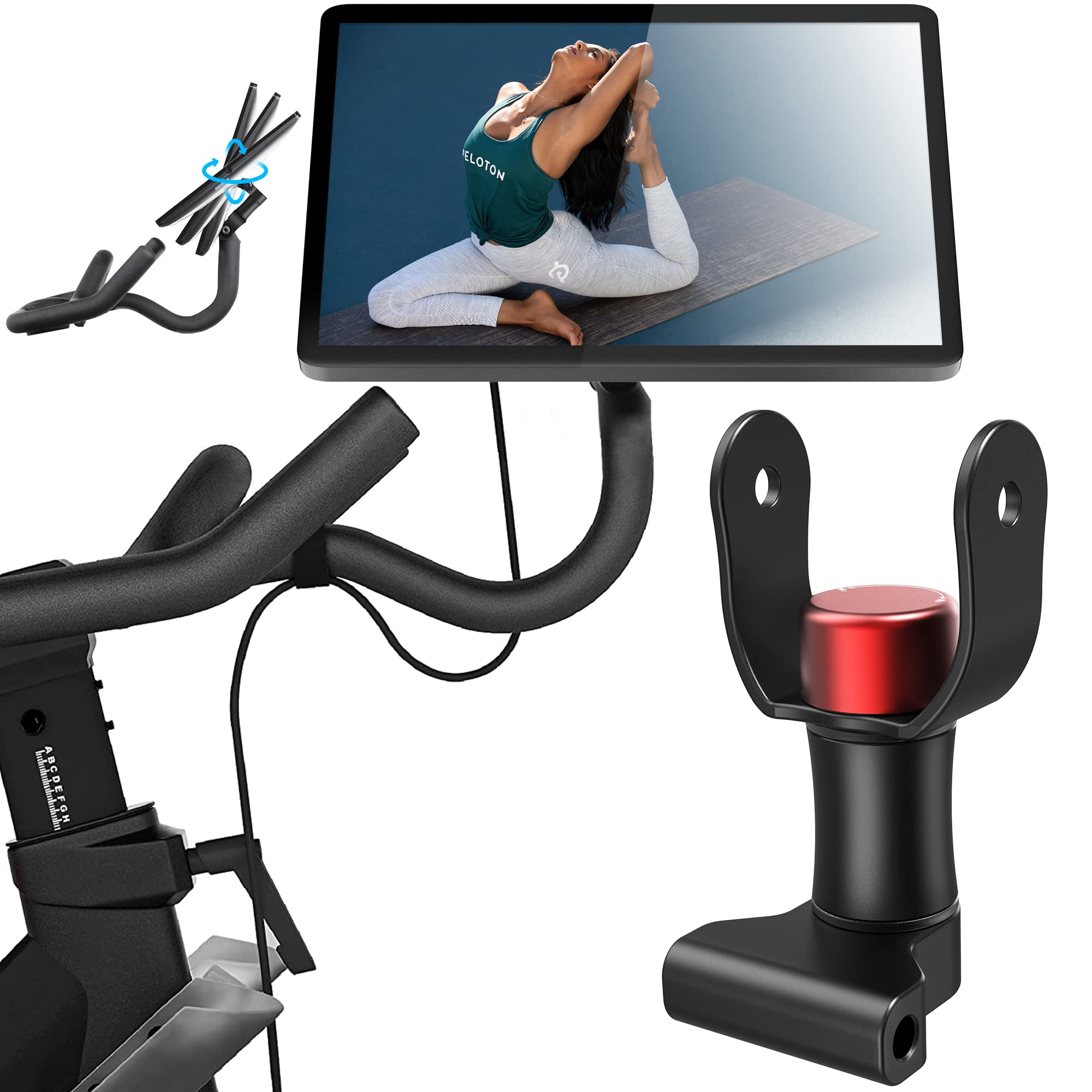 360 ° Rotate Screen Monitor Adjuster for Peloton Bike Up&Down Tilt Peloton Bike Screen Swivel Pivot Screen Adapter Attachment Aviation Aluminum Sturdy Hold Chic Design