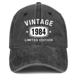 40th Birthday Gifts for Men Women Hats Vintage 1984 Baseball Cap Limited Edition Black