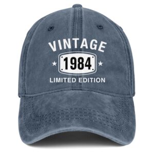 40th birthday gifts for men women hats vintage 1984 baseball cap limited edition blue