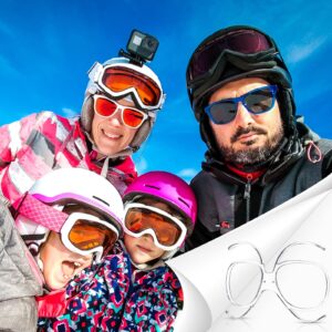 4 Pieces Prescription Ski Goggles RX Insert Optical Adaptor Ski and Snowboard Goggle Insert Adaptor Optical Insert for Glasses Wearers Universal Size Inner Frame for Snowboard Motorcycle Goggle