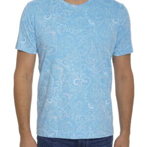 Robert Graham Men's Swanson Short-Sleeve Knit T-Shirt, Light Blue, X-Large