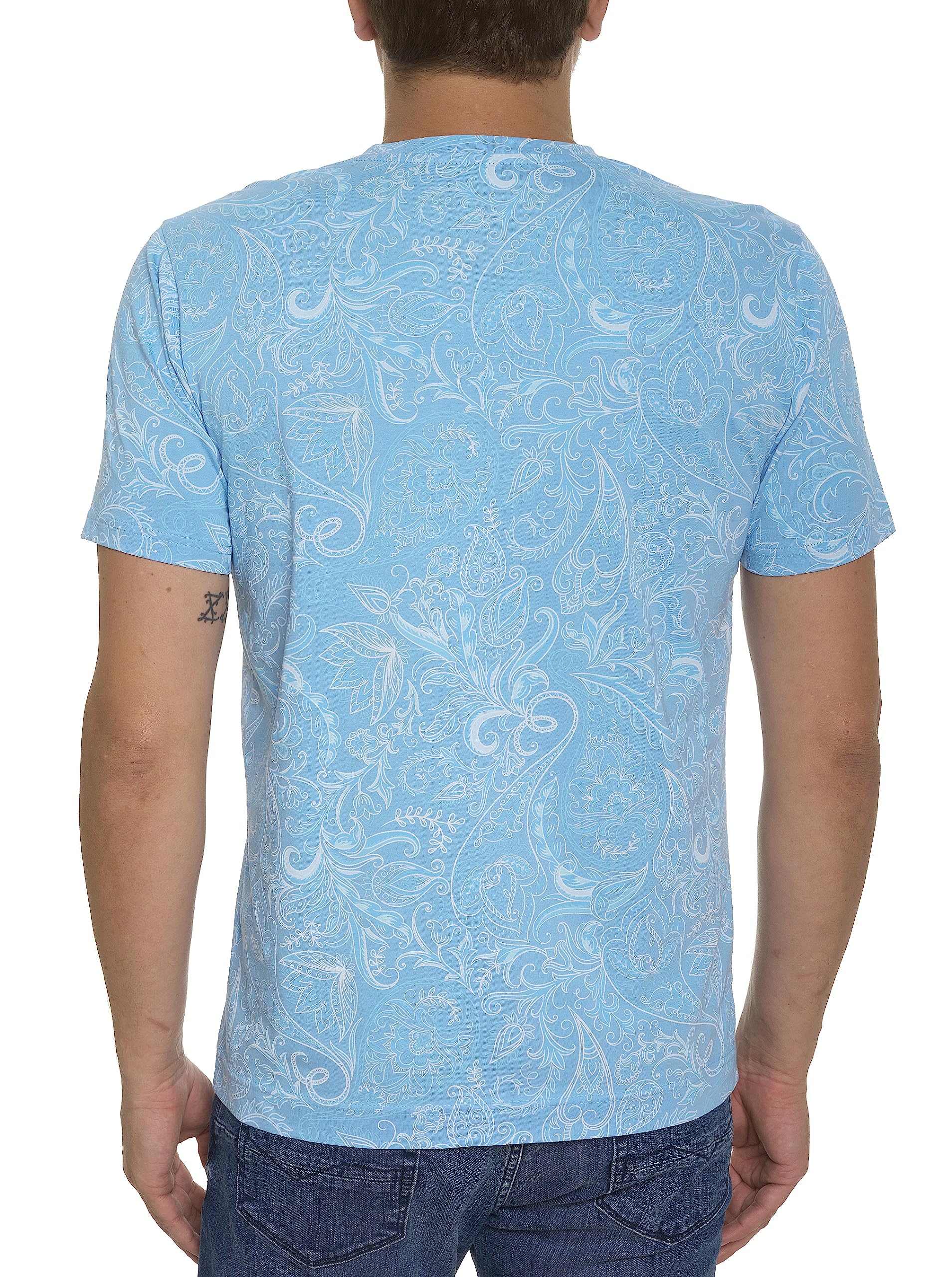 Robert Graham Men's Swanson Short-Sleeve Knit T-Shirt, Light Blue, X-Large