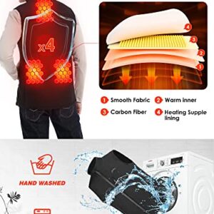 ECIFEE Men's Rechargeable Heated Windproof Lightweight Golf Vest Outerwear with Pockets, Softshell Vests with Battery for Running Hiking