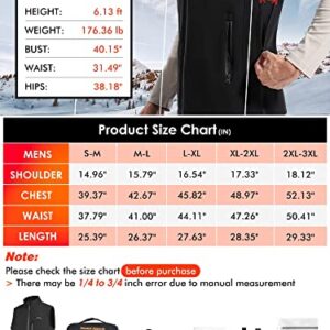 ECIFEE Men's Rechargeable Heated Windproof Lightweight Golf Vest Outerwear with Pockets, Softshell Vests with Battery for Running Hiking