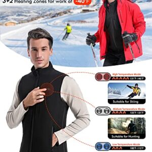 ECIFEE Men's Rechargeable Heated Windproof Lightweight Golf Vest Outerwear with Pockets, Softshell Vests with Battery for Running Hiking