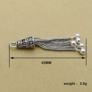 ALBASHAN S925 sterling silver tassel pendant DIY tasbih (style 1)