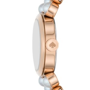 Kate Spade New York Women's Monroe Pearl Three-Hand Rose Gold-Tone Stainless Steel Bracelet Watch (Model: KSW1784)