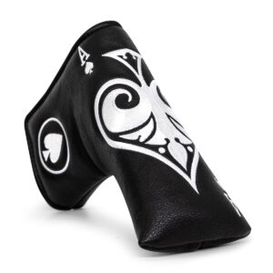 Poker Ace Blade Putter Cover Magnetic Putter Headcover Head Cover for Blade Putters - Golf Putter Cover Black for Mens fits for Scotty Cameron, Ping, Odyssey Putters