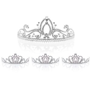 anderson's gianna and serenity 4-piece crystal tiara set, prom tiaras, wedding tiaras, pageant tiaras, for prom, homecoming, pageant, wedding, school dance, award, costume, party, event