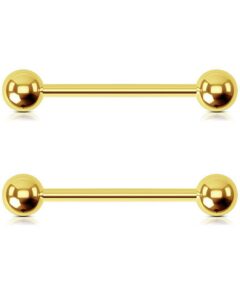 oufer nipple piercing jewelry, titanium nipple rings, internally threaded 14g straight nipple barbells piercing jewelry, gold nipple jewelry for women men