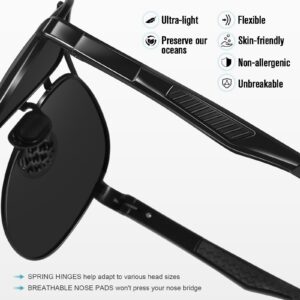 WEAROYO Premium Al-Mg Alloy Pilot Sunglasses for Men Women Polarized Dark, UV400 Protection for Driving Golf Fishing