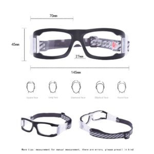 SooGree Basketball Goggles Anti Fog Protective Sports Goggles for Men (Matte black frame white pad)