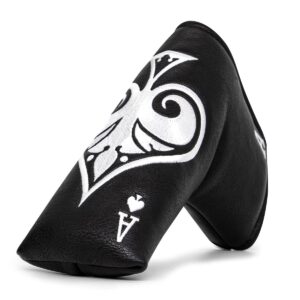 Poker Ace Blade Putter Cover Magnetic Putter Headcover Head Cover for Blade Putters - Golf Putter Cover Black for Mens fits for Scotty Cameron, Ping, Odyssey Putters