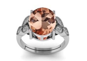 lmdprajapatis 6.25 ratti natural morganite stone german silver ring special occasion wear for women and men