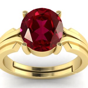 LMDPRAJAPATIS Original Ruby Gold Adjustable Ring Women's Ring 5.25 Ratti / 4.85 Carat Natural Ruby Gemstone Ring