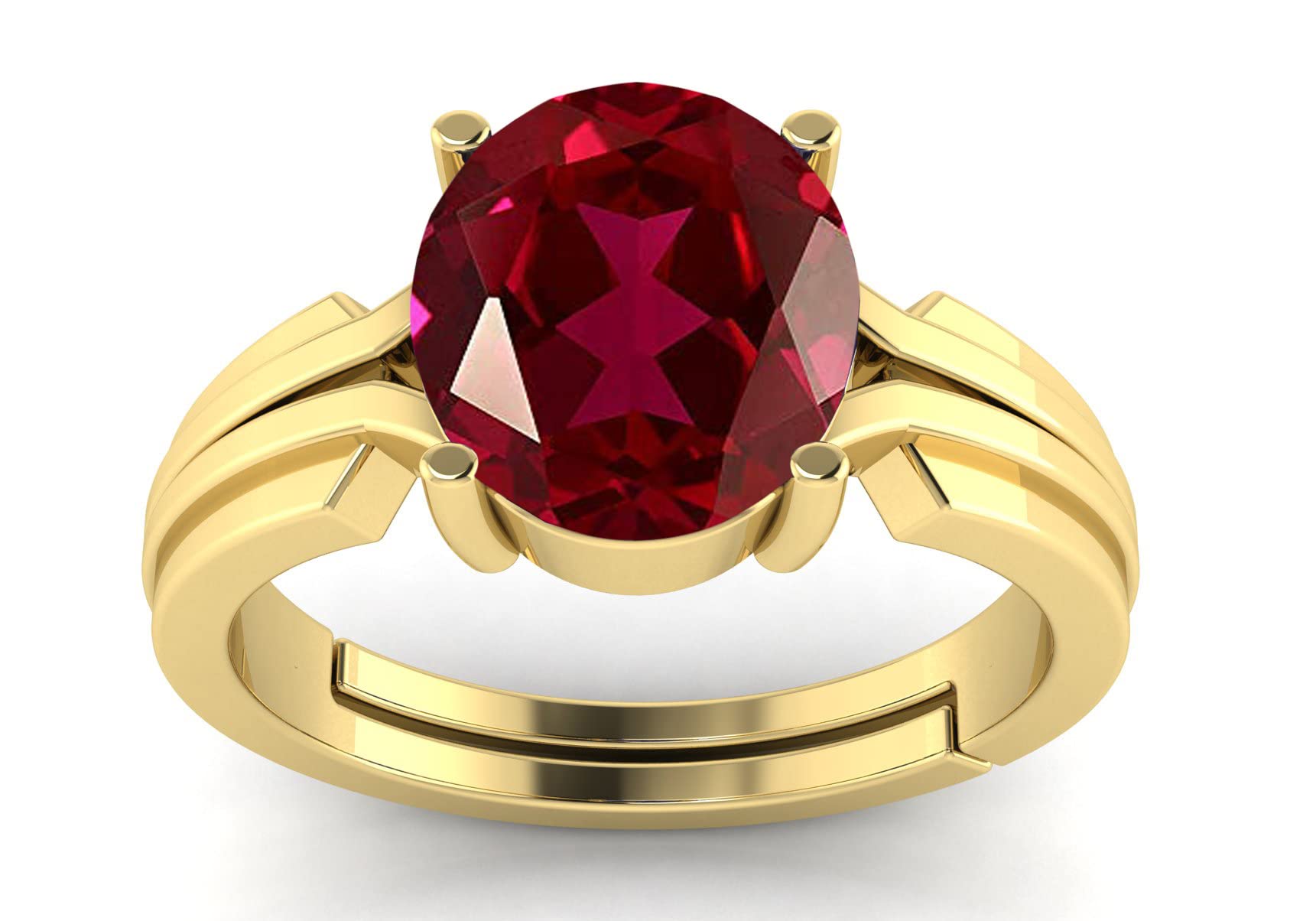 LMDPRAJAPATIS Original Ruby Gold Adjustable Ring Women's Ring 5.25 Ratti / 4.85 Carat Natural Ruby Gemstone Ring