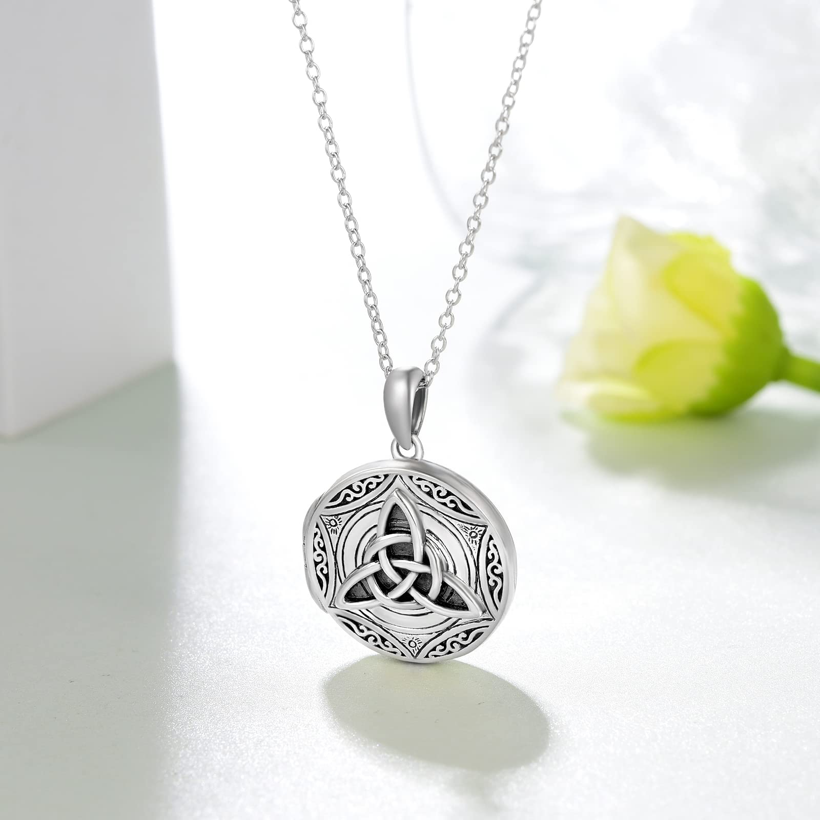 Irish Locket Celtic Locket Necklace That Holds Pictures Photo Keep Someone Near to You Sterling Silver