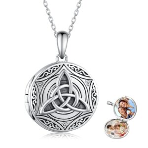 Irish Locket Celtic Locket Necklace That Holds Pictures Photo Keep Someone Near to You Sterling Silver